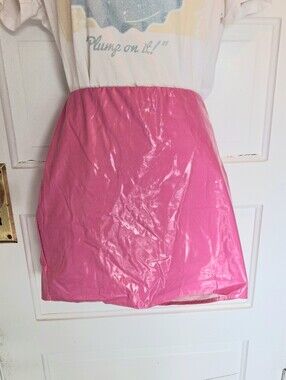 Nasty Gal Hot Pink Vinyl Mini Skirt